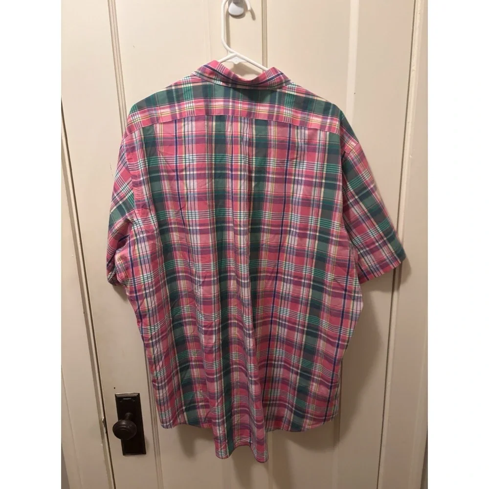 Polo Ralph Lauren Button Down Shirt Pastel Plaid 2XL XXL Embroidered Pony